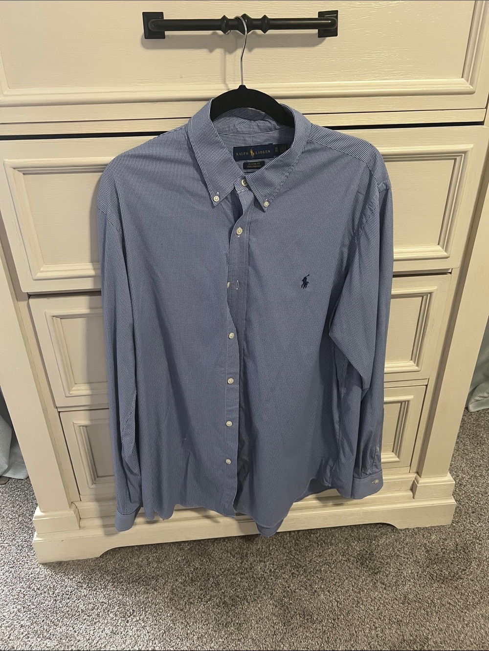 Polo by Ralph Lauren Blue Checked Performance Button-Down Dress Shirt